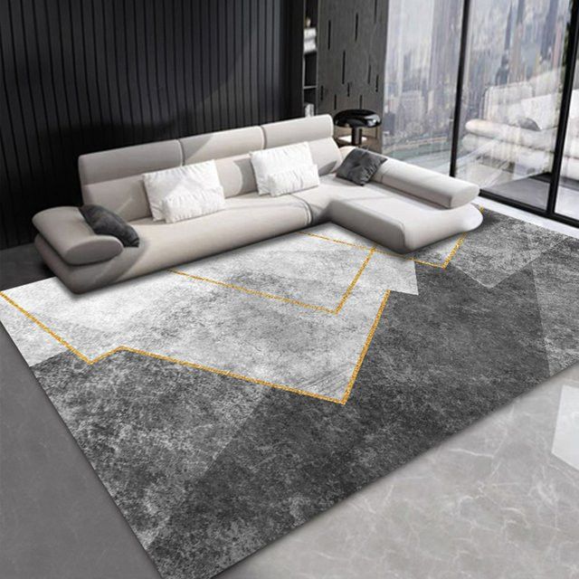 VIKAMA Kristall Samt Teppich mit geometrischem Design für Wohnzimmer und Schlafzimmer - Bild 1