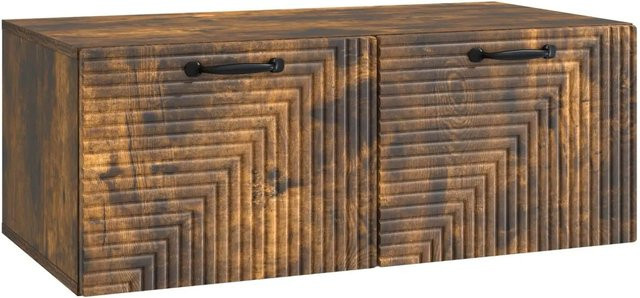 vidaXL Wandmontierter TV-Schrank aus Holz in Geräuchert Eiche Braun B/T/H: 78,5 x 41 x 30 cm - Bild 1