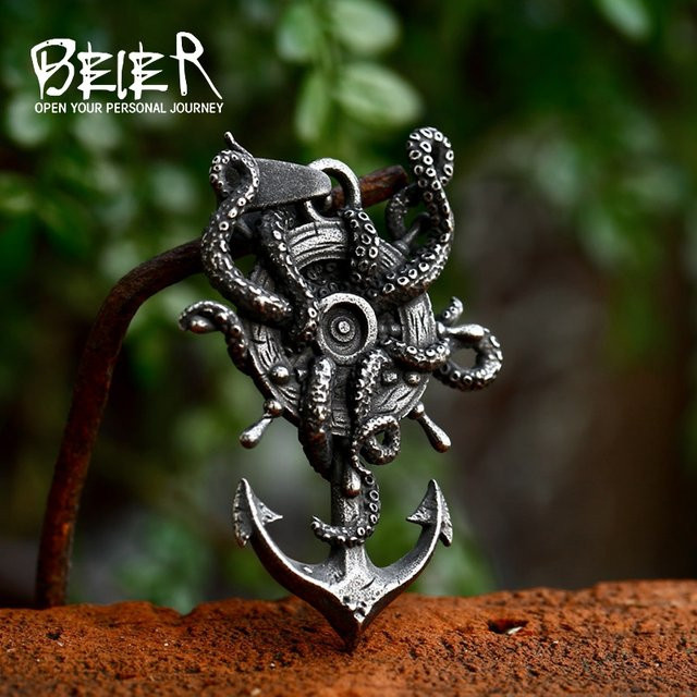 BEIER Anhänger Edelstahl, Kraken, Silber, Unisex - Bild 1