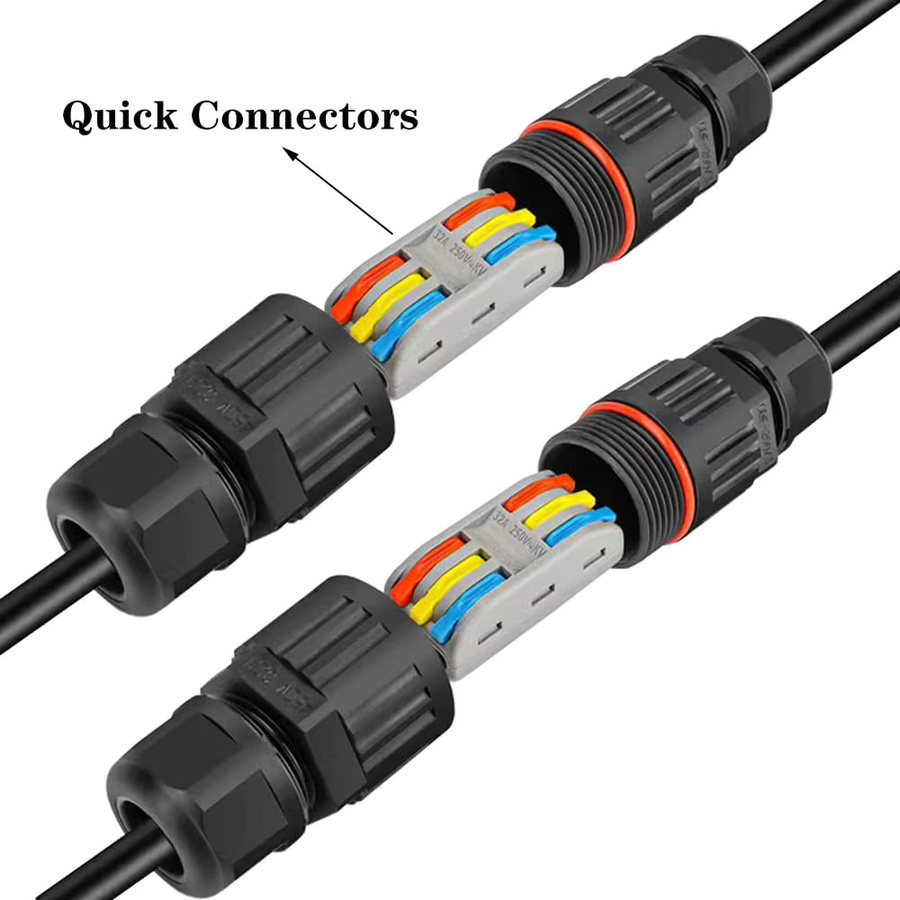 ELECAPITAL IP68 Wasserdichter Steckverbinder Schnellverbinder 2/3-polig in Schwarz für LED-Lichtverdrahtung im Outdoor-Bereich - Bild 4