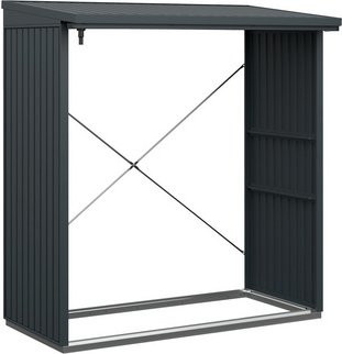 Ecostar Kaminholzregal Trend-V aus Metall in Grau, B/H/T: 181,4 x 198 x 102,5 cm - Bild 2