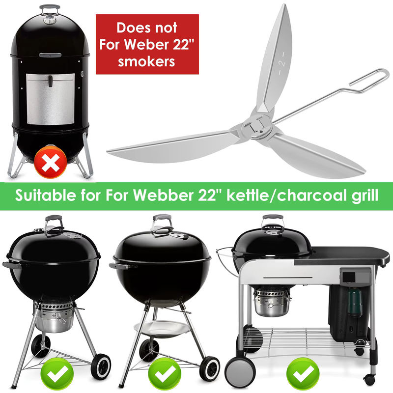 Toorise One-Touch Reinigungssystem Kit für 22-1/2 Zoll Holzkohlegrills - Bild 3