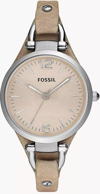 Fossil Armbanduhr, Quarz, Edelstahlgehäuse, Leder, Damen, braun - Bild 1