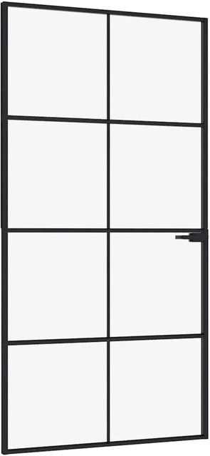 vidaXL Innentür modern in Schwarz aus Aluminium und Glas B/H: 102,5 x 201,5 cm - Bild 1