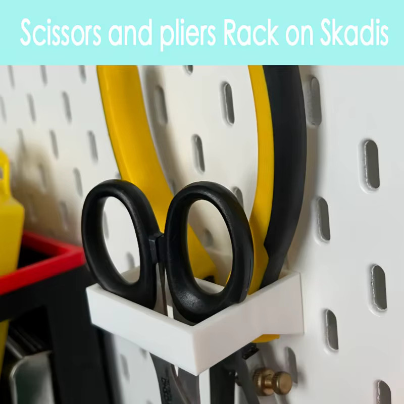 Werkzeug-Halterung aus Kunststoff für Zangen und Scheren in Weiß, passend für IKEA Skadis Lochplatten - Bild 2