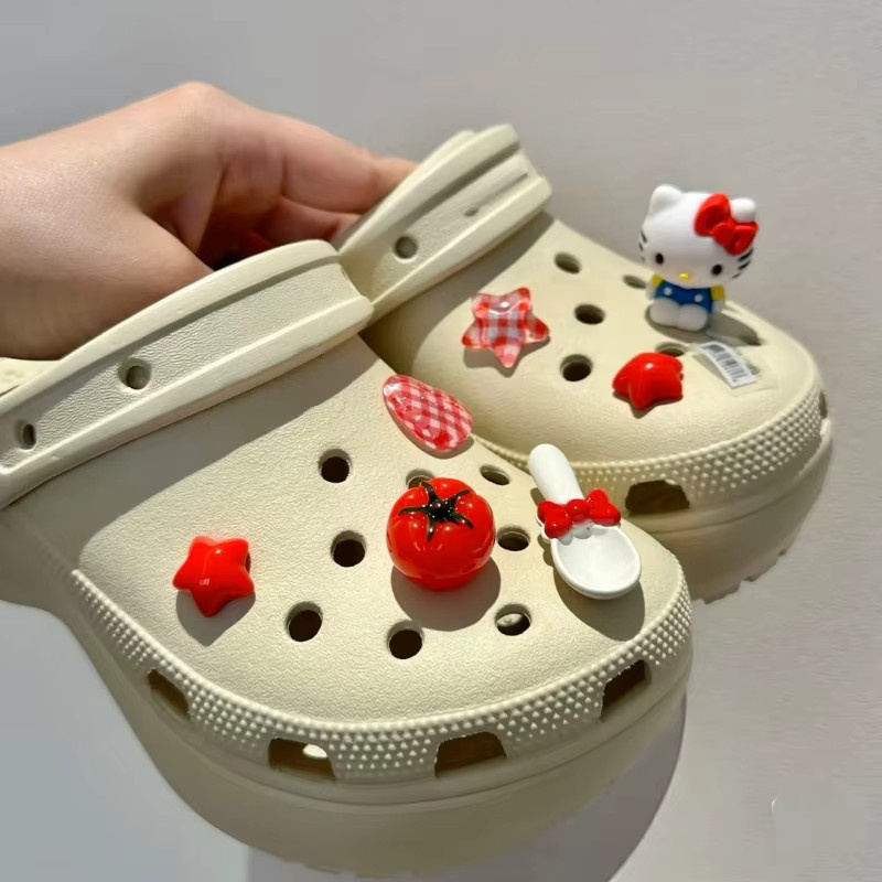 Mesuca Hello Kitty-Set, DIY-Schuhanhänger, Tomatenrot, Unisex - Bild 3