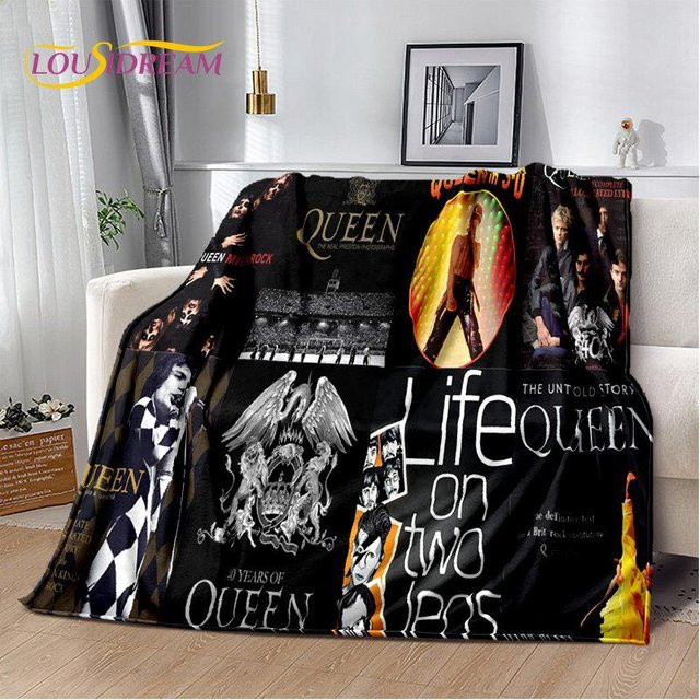 BestDream001 Freddie Mercury Queen Rockband Plüschdecke aus Polyester, Mehrfarbig, B: 75 cm, H: 90 cm - Bild 1