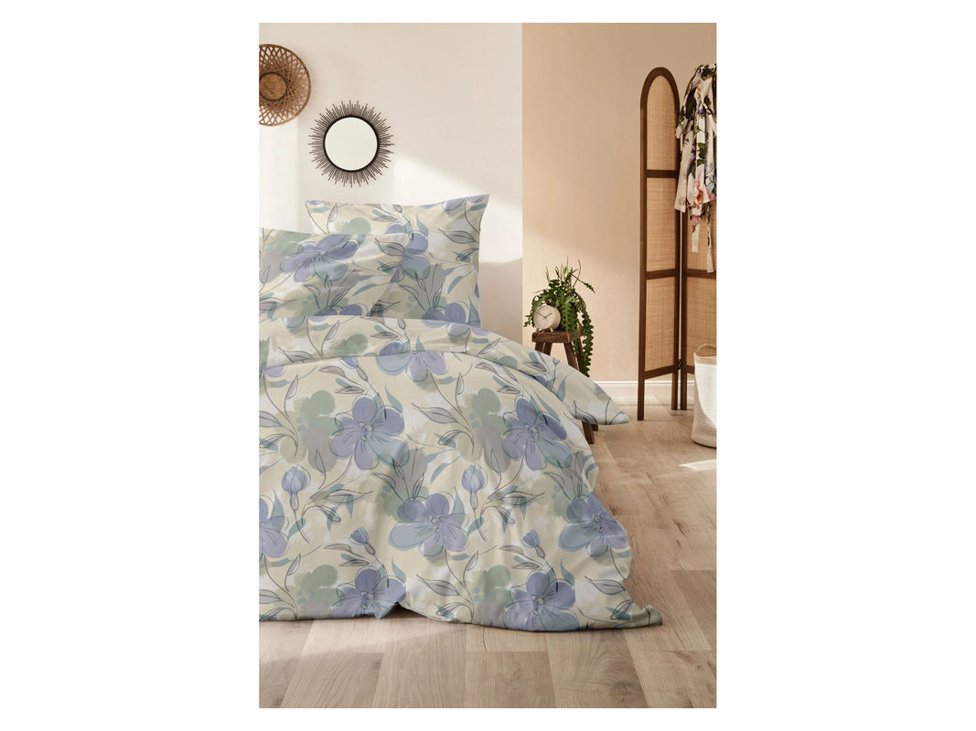 WESTMINSTER Feinbiber-Bettwäsche Blumen Multicolour aus Baumwolle mit Reißverschluss, Bettbezug B: 155 cm, H: 220 cm und Kissenbezug B: 80 cm, H: 80 cm - Bild 2
