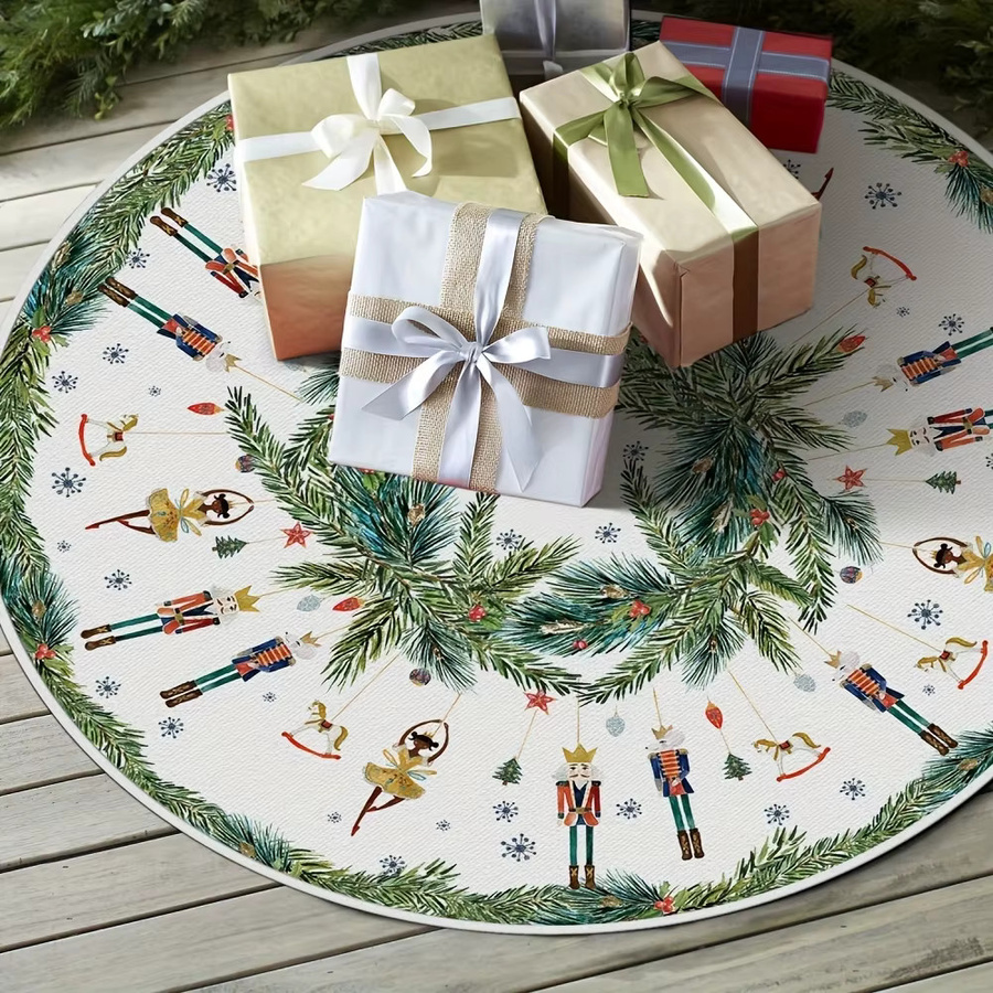 VIKAMA Weihnachtsbaumkleid mit Nussknacker-Print in Weiß für Erwachsene - Bild 2