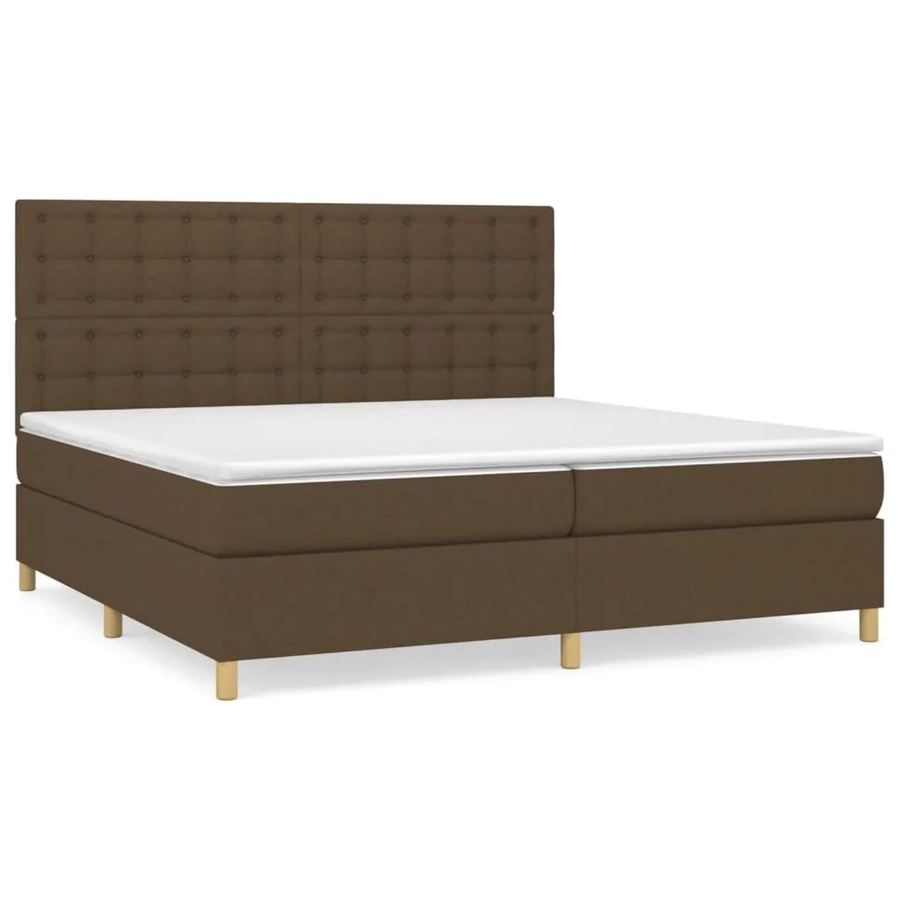 vidaXL Boxspringbett Hybrid mit Matratze und Taschenfedern Dunkelbraun B/T/H: 200 x 200 x 128 cm - Bild 2