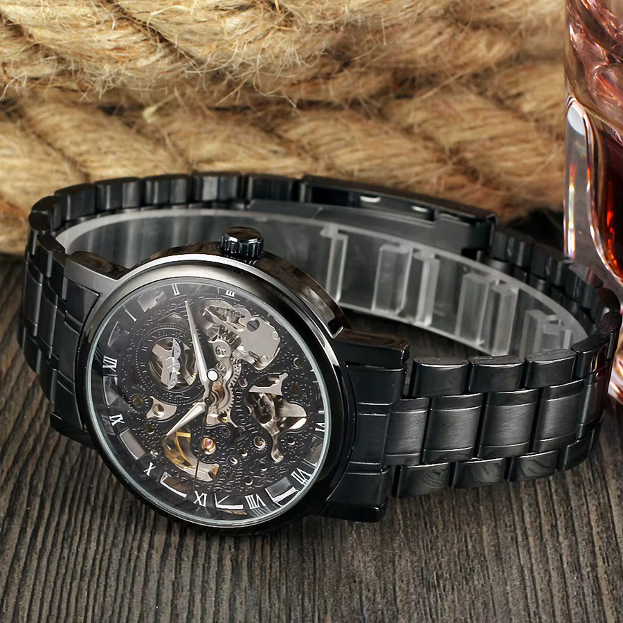 T-WINNER Armbanduhr, Automatik, Skelett, Edelstahl, Schwarz, Herren - Bild 5