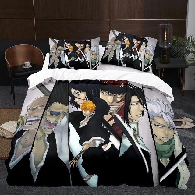 Bleach Anime Bettwäsche Set mit Bettbezug und Kissenbezug in Schwarz, B/H: 135 x 200 cm - Bild 1