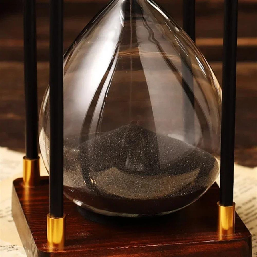 Dekorative Sanduhr aus Holz in Schwarz als Timer für Büro und Zuhause - Bild 6