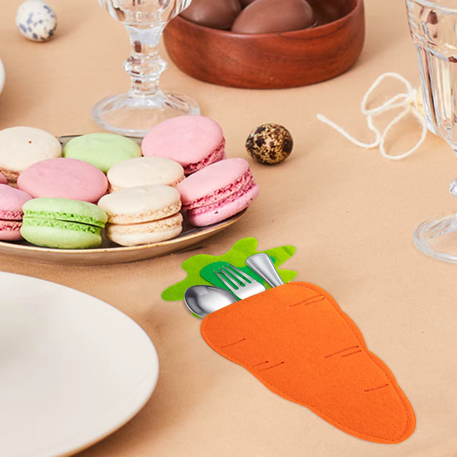 Joy-enlife Ostern Besteckhalter in Karottenform, 2 oder 4 Stück, Orange, Kunststoff - Bild 2