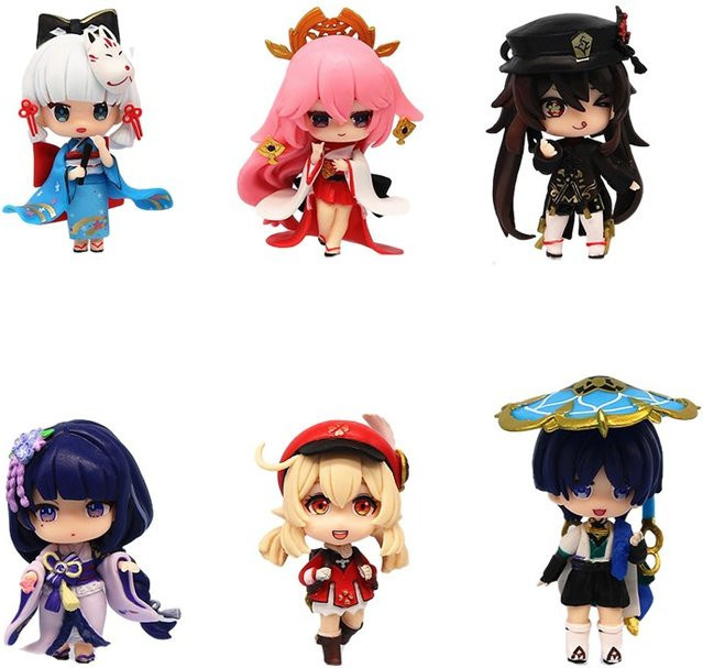 Bandai Genshin Impact Anime Figure Klee Yae Miko Raiden Shogun 6-teiliges Set - Bild 1