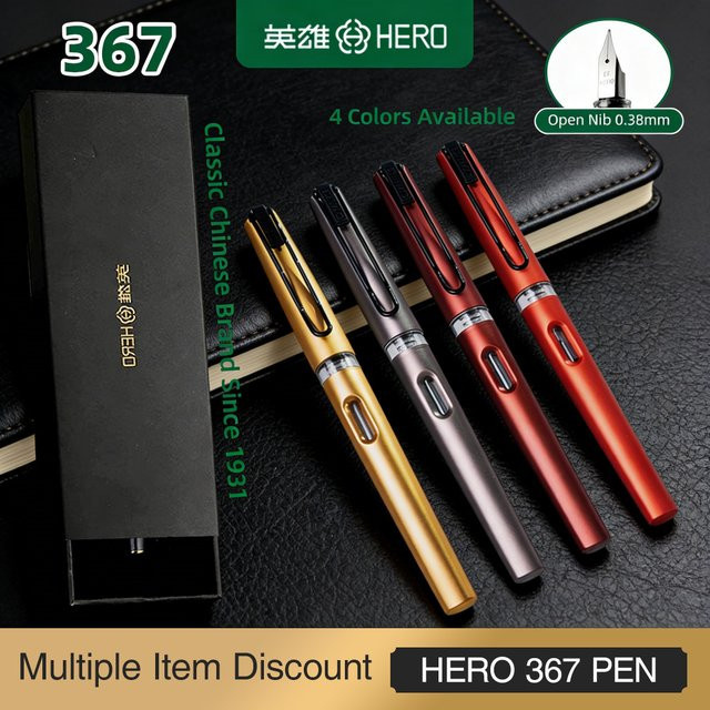 Hero 367 Füllfederhalter mit mattem Finish, 0,5 mm feine Spitze, Mehrfarben, Braun - Bild 1