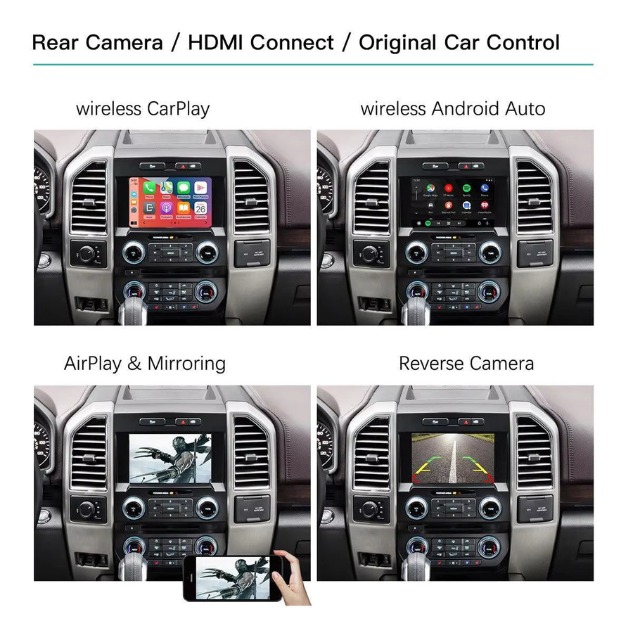 CARABC Kabelloses CarPlay und Android Auto GPS-Navigationssystem für Ford Sync 2 Systeme - Bild 4