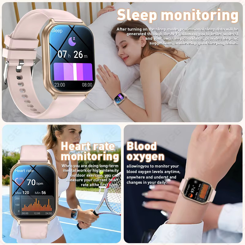 LIGE Smartwatch, Schwarz, Silikon, Unisex - Bild 3