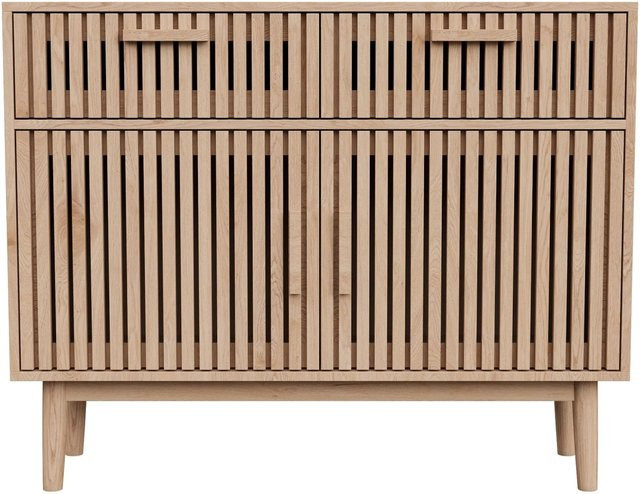 PXloue Sideboard mit Schubladen in Holzoptik, Farbe Braun, B/T/H: 100 x 35 x 80 cm - Bild 1