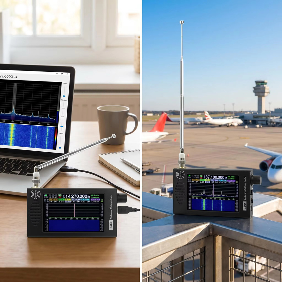 HTOOL SDR Radio Kurzwelle DSP Digital FM Receiver Transceiver mit Farbdisplay in Schwarz - Bild 6