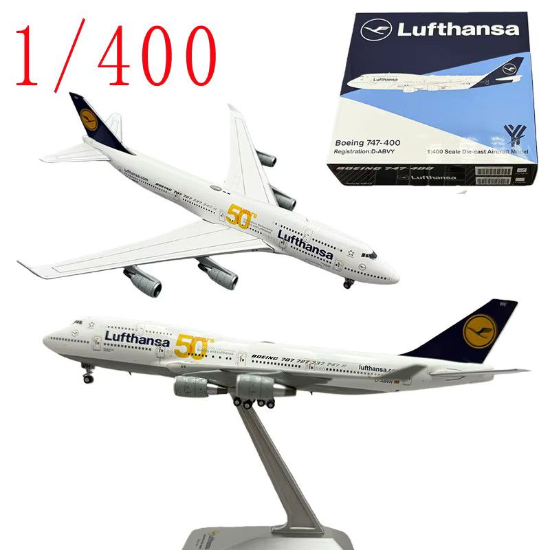 YY Wings Flugzeugmodell Lufthansa Boeing 747-400 D-ABVH Maßstab 1/400 Legierung Weiß - Bild 2