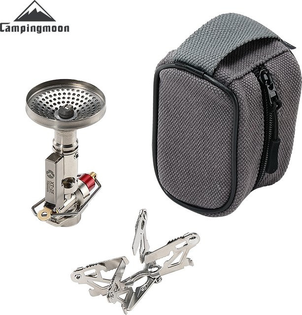 CAMPINGMOON XT-2F Xuanfeng Titan-Raketenherd Tragbarer Mini-Camping-Gasbrenner aus Titan in Silber - Bild 1