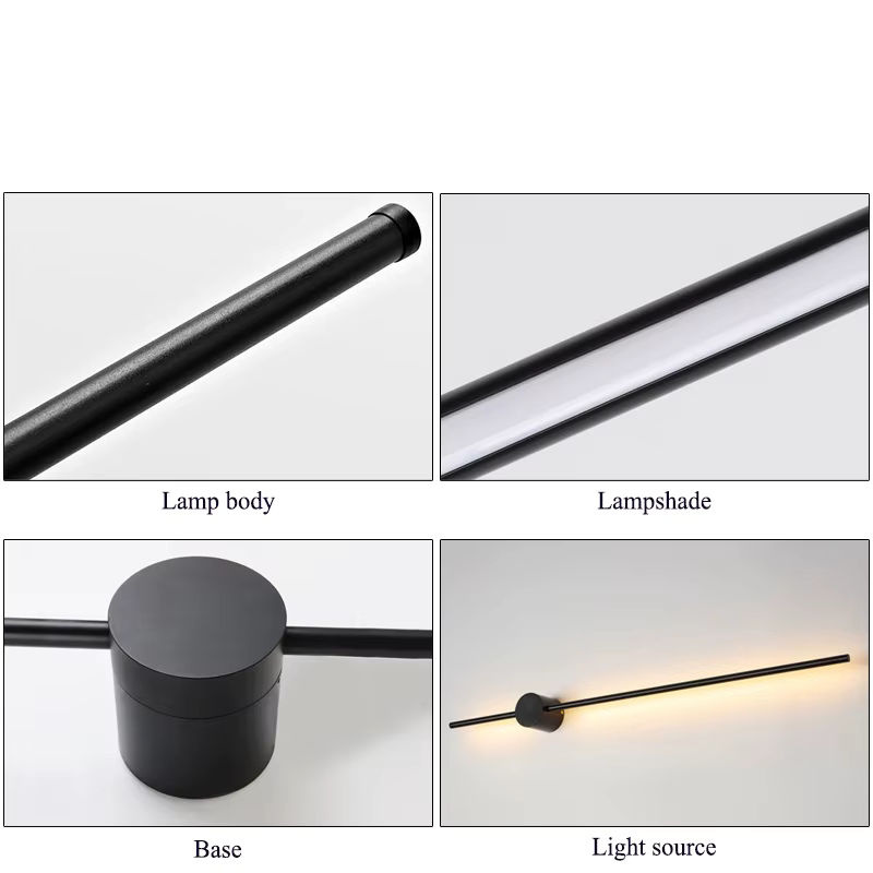 EnwYe LED Wandlampe in Schwarz, minimalistische Lichtleiste für Schlafzimmer und Wohnzimmer, Breite: 80 cm - Bild 3