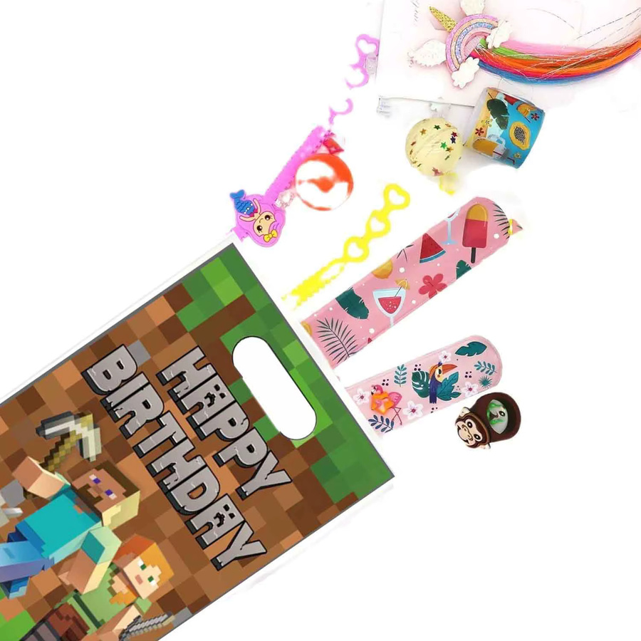 Minecraft Motiv Geschenktüten aus Kunststoff mit Griffen in Mehrfarbig für Party und Geburtstag von Bandai - Bild 3