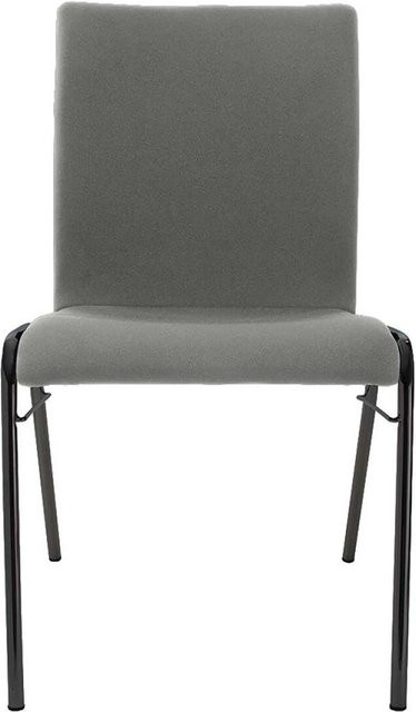 BMV Besucherstuhl A45 aus Buche mit grauem Vollpolster und schwarzem Gestell, B/T/H: 50 x 54 x 86 cm - Bild 1