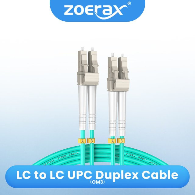 ZoeRax OM3 Glasfaser-Patchkabel LC UPC auf LC UPC Duplex Multimode Riser LSZH 50/125 μm 10 Gbit/s - Bild 1