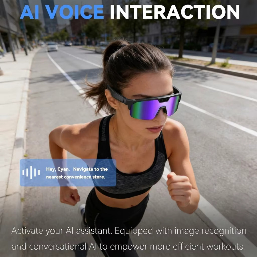 GUHUAVMI KI-Smart-Brille mit 1200P-Kamera, 4K Anti-Shake, KI-Sprachübersetzer, Anruffunktion und Open-Ear-Audio-Sonnenbrille - Bild 4