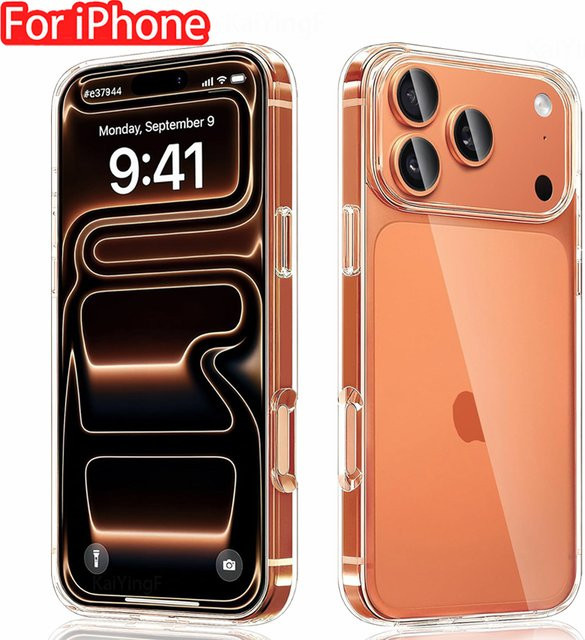 KaiYingF Transparente Silikon Handyhülle für iPhone 11 bis iPhone 17 Pro Max Plus, Luftstoßfest und Weich - Bild 1
