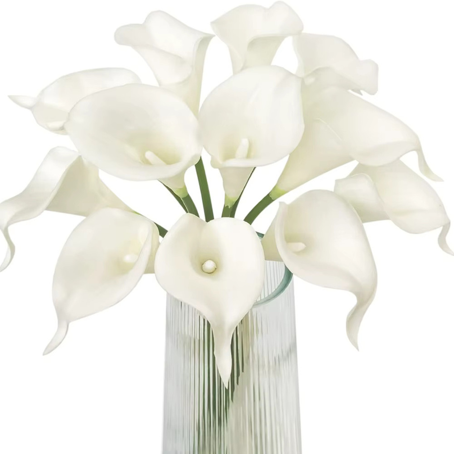 10 Stück künstliche Lotus-Blumen in Blau und Weiß für Hochzeitskränze und Tischdekoration - Bild 1