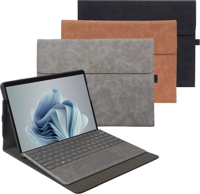Premium Business Cover für Microsoft Surface Pro 12 Zoll (2025) Hülle mit Multi-Winkel-Ständer und Vollschutz-Schale in Braun - Bild 1