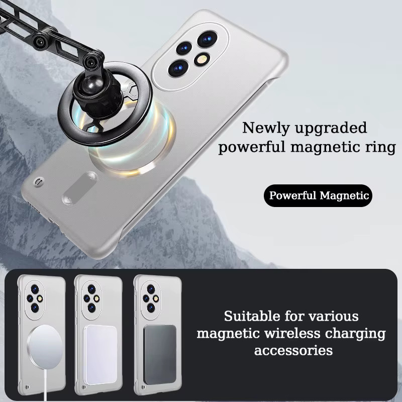Magnetische Schutzhülle für Huawei Honor 70 90 100 200 300 Pro mit MagSafe-kompatiblem kabellosem Laden aus hartem PC in Grau - Bild 3