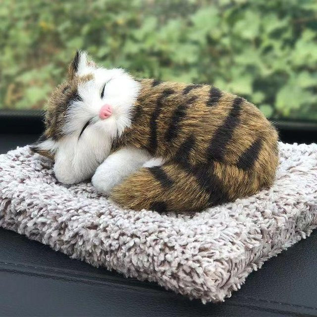 Rui Di Schlafende Katzen Plüsch Kätzchen Puppe, Braun - Bild 1