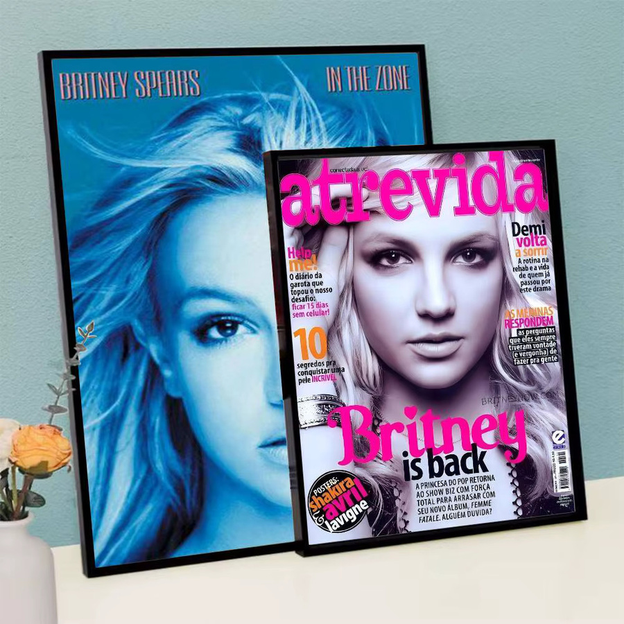 B-Britney S-Spears DIY Klebeposter im Vintage-Stil, mehrfarbiges Abstract-Kunstwerk aus Papier, B/H: 15 x 15 cm - Bild 3