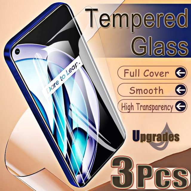 3er-Set gehärtetes Schutzglas für Realme 9 5G, transparent, Full-Cover Displayfolie mit Fingerabdruck-Entsperrung und HD-Schutz - Bild 1