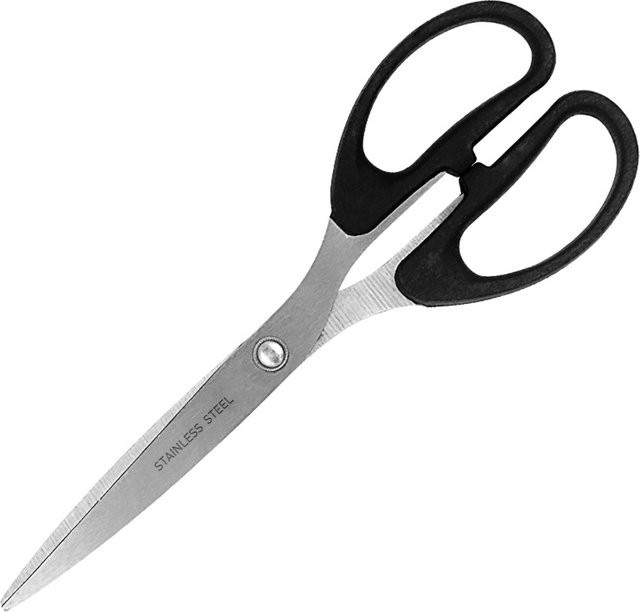 Allzweck-Schere mit Edelstahlklingen und weichem Griff in Schwarz, 20,06 cm - Bild 1