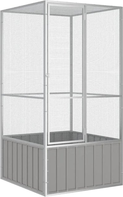 vidaXL Vogelkäfig aus verzinktem Stahl in Grau, B/T/H: 111 x 107 x 211,5 cm - Bild 1