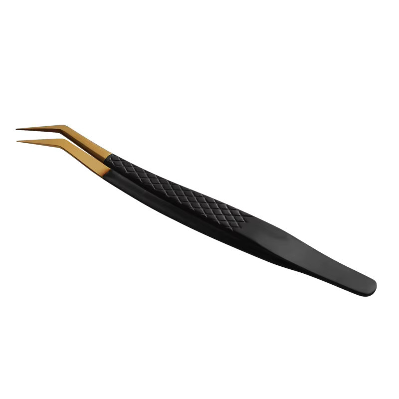 Professionelle Wimpernpinzette, antistatisch, Metallic, Unisex - Bild 3