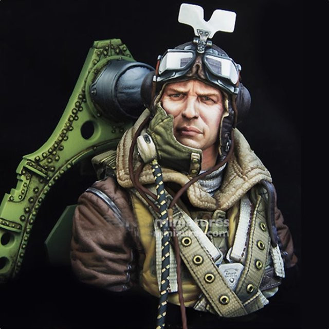GK 1/10 RAF Spitfire Mk.l Pilot WWll, Resin-Modellfigur, Büste, unmontierter und unbemalter Bausatz - Bild 1