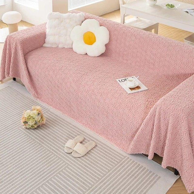 Moderne rutschfeste Sofadecke von Your Warm Home in nordischem Design als Staubschutz Sofamatte, B/T: 180 x 130 cm - Bild 1