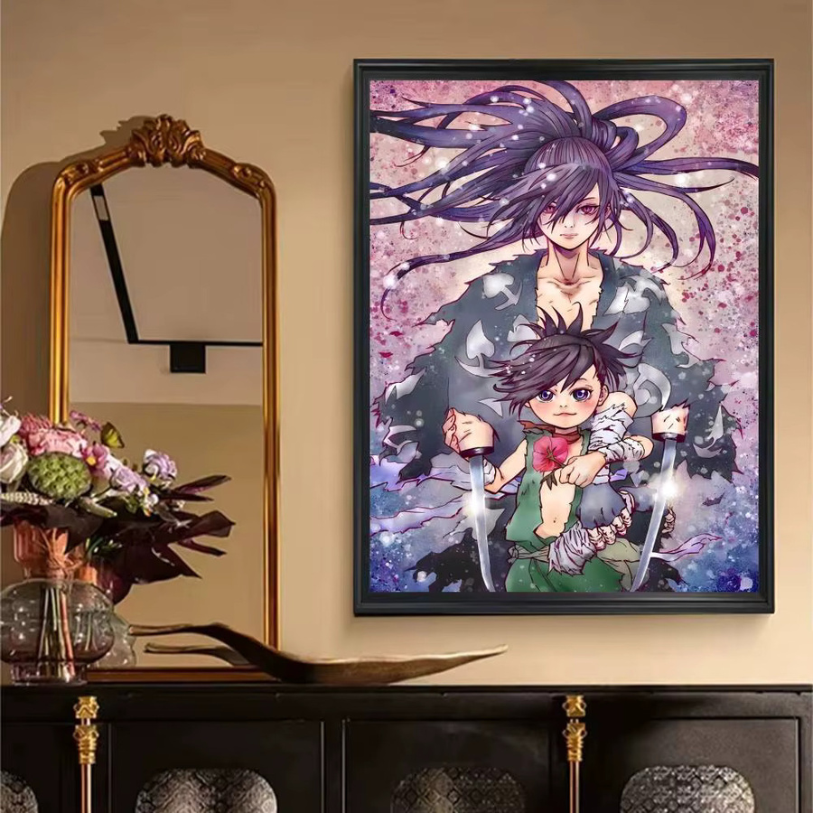 Dororo Hyakkimaru Anime-Poster von Bilibili als wasserdichter Wandkunst-Aufkleber in Vintage-Optik, Mehrfarbig, Rechteckig, B: 20,0 cm, H: 20,0 cm - Bild 4
