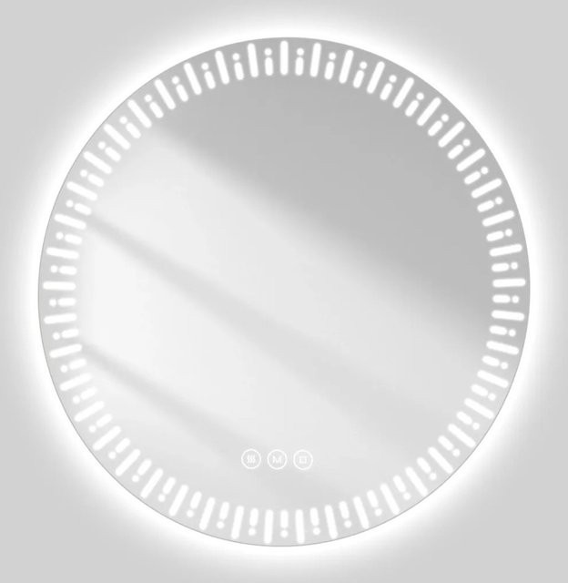 Emke Rund Badspiegel mit LED Beleuchtung, Dimmbar mit 3 Lichtfarben und Touchschalter, Durchmesser: 50 cm - Bild 1