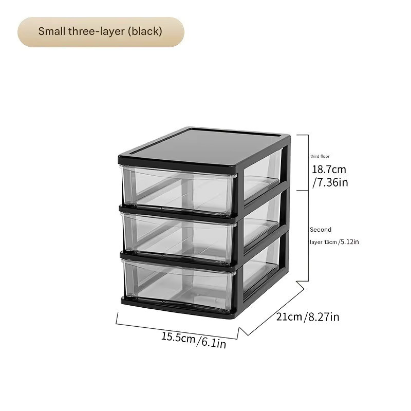 Transparente Aufbewahrungsbox mit mehreren Fächern aus Kunststoff für Büro, Kosmetik und Schreibwaren - Bild 2