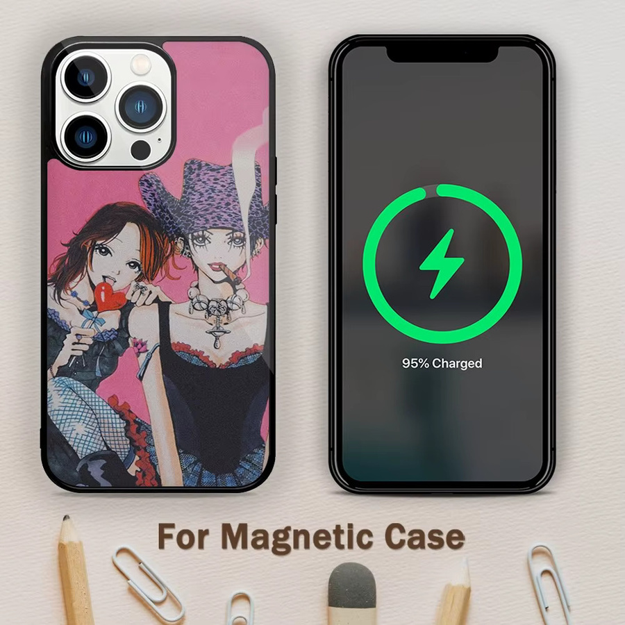 Anime Nana Handyhülle mit Magnetfunktion für iPhone 11 12 13 14 15 Pro Max Mini XR Plus XS X S - Bild 2