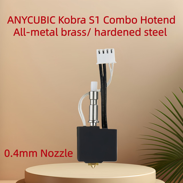 Anycubic Vollmetall-Hotend mit 0,4 mm Messingdüse und gehärteter Stahldüse für Kobra S1 Combo S1C S1 FDM-Drucker - Bild 1