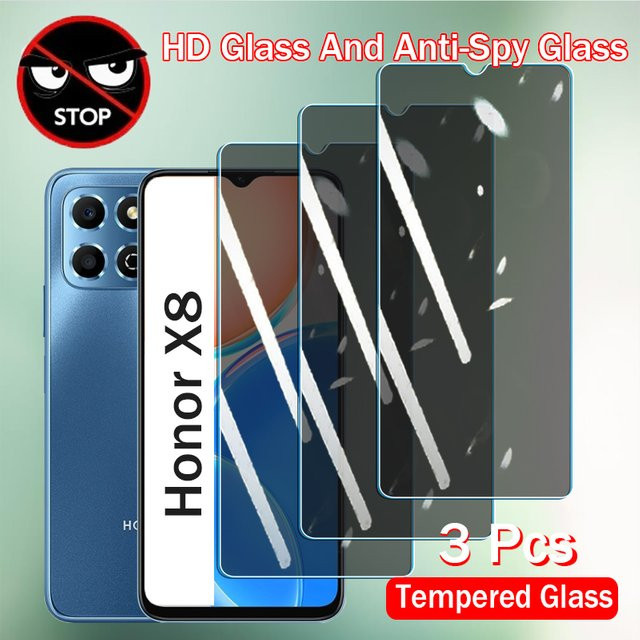 3er-Set Anti-Spion Sichtschutz Panzerglas für Huawei Honor X8 X8a X9 X7a X6 X6a X7 X5 Plus in Transparent - Bild 1
