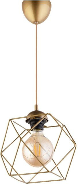 Opviq Pendelleuchte aus Metall in Gold/Messing im Landhausstil, E27, B/H/T: 20 x 75 x 20 cm - Bild 1